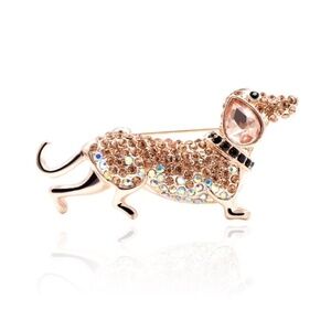Crystal Goldtone Dachshund Brooch: A Sparkling Tribute to Man's Best Friend